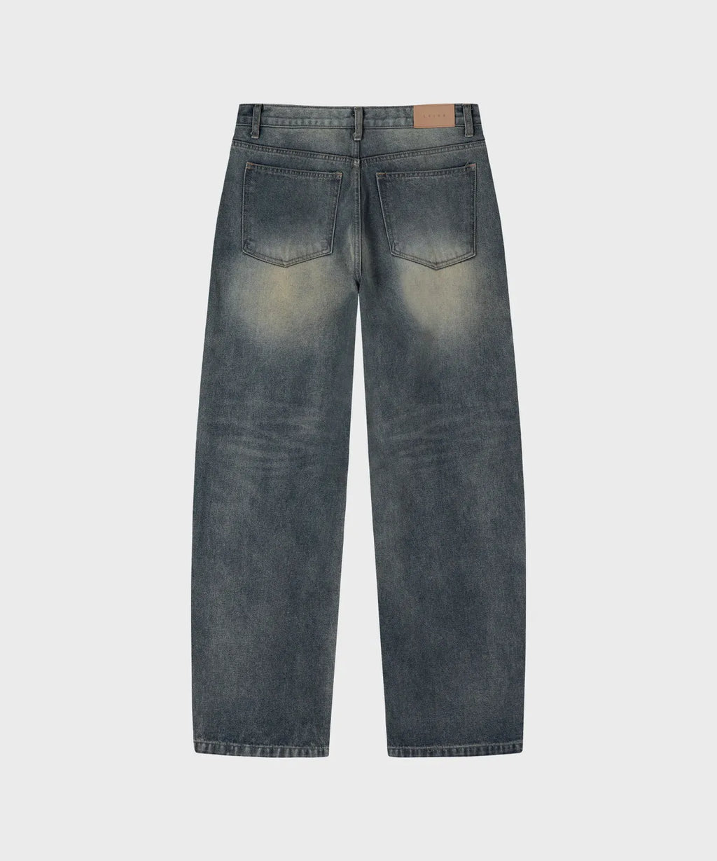 Everyday Curved Denim Pants [Washed Blue]