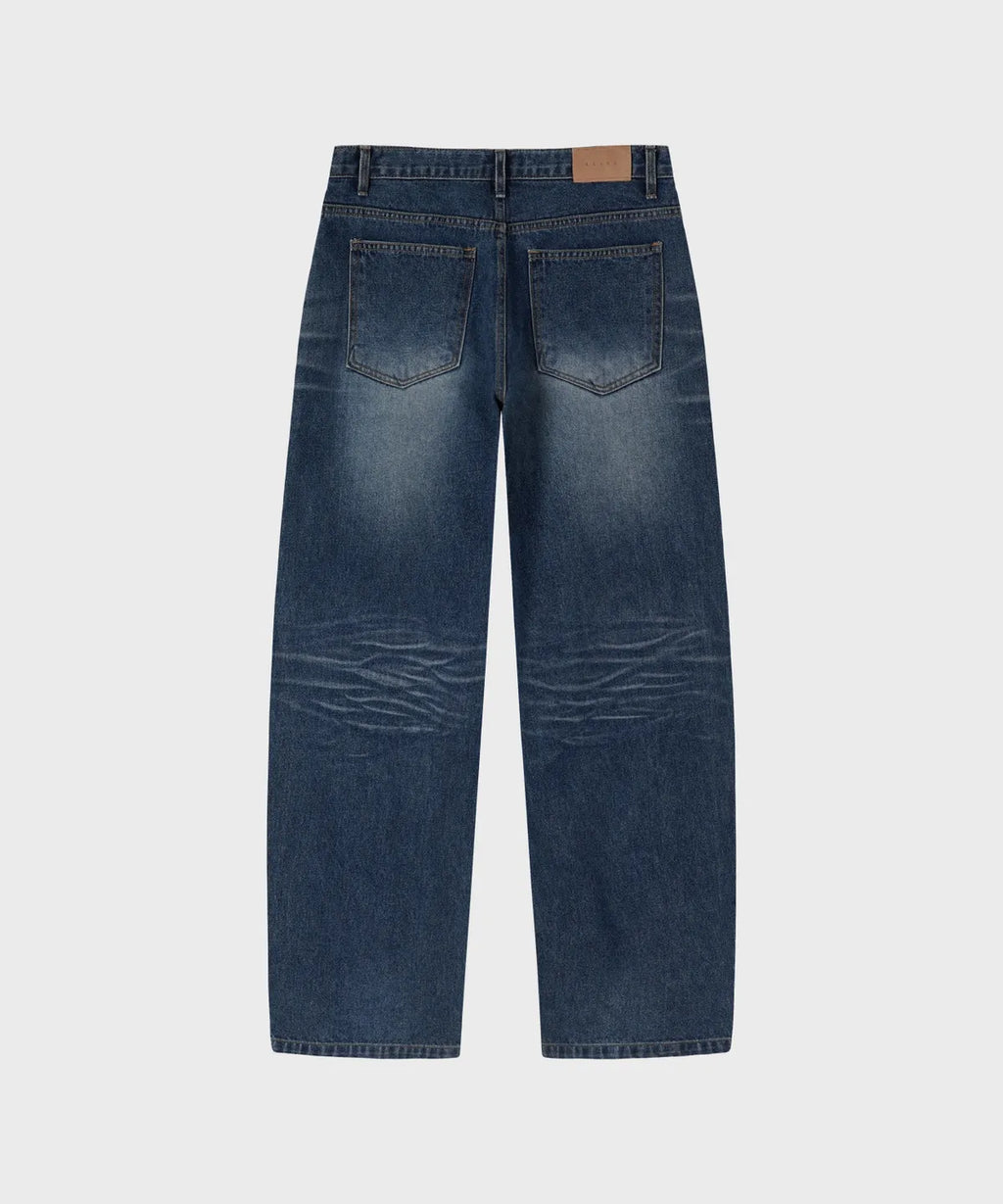 Everyday Curved Denim Pants [Indigo Blue]