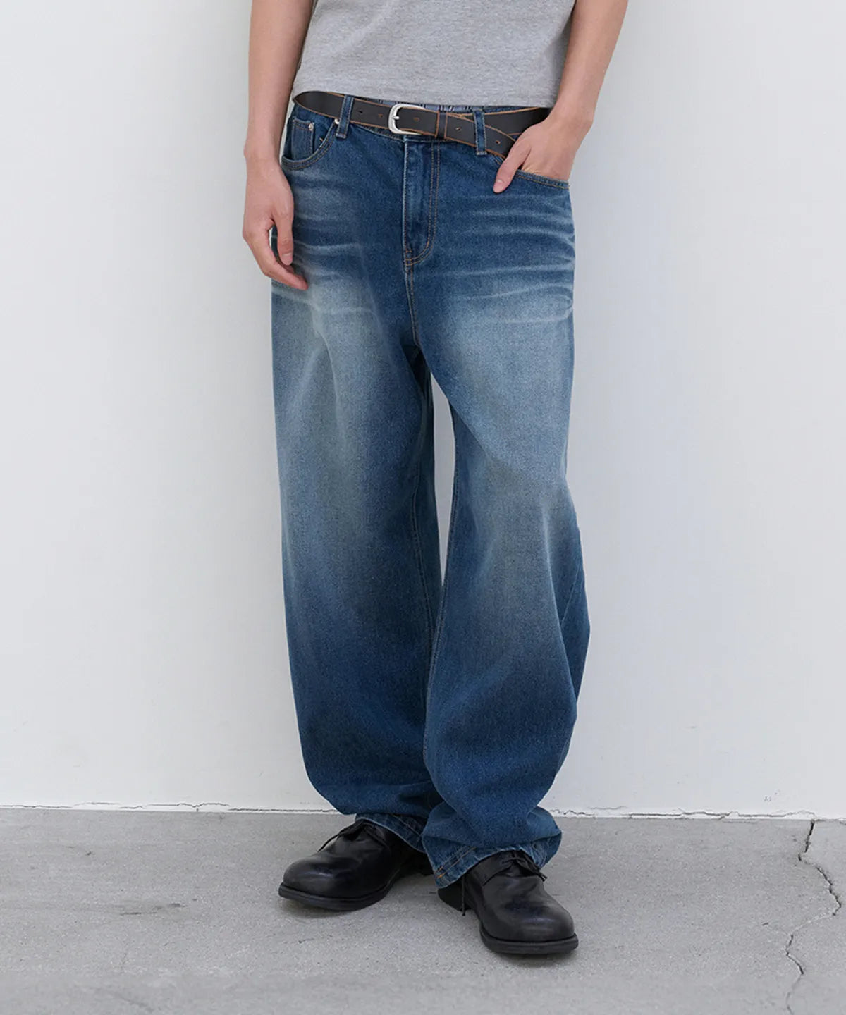 Everyday Curved Denim Pants [Indigo Blue]