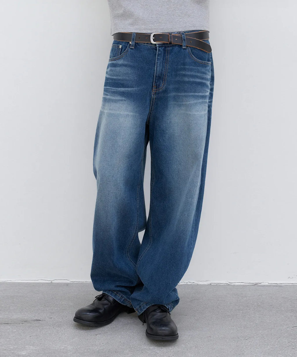 Everyday Curved Denim Pants [Indigo Blue]