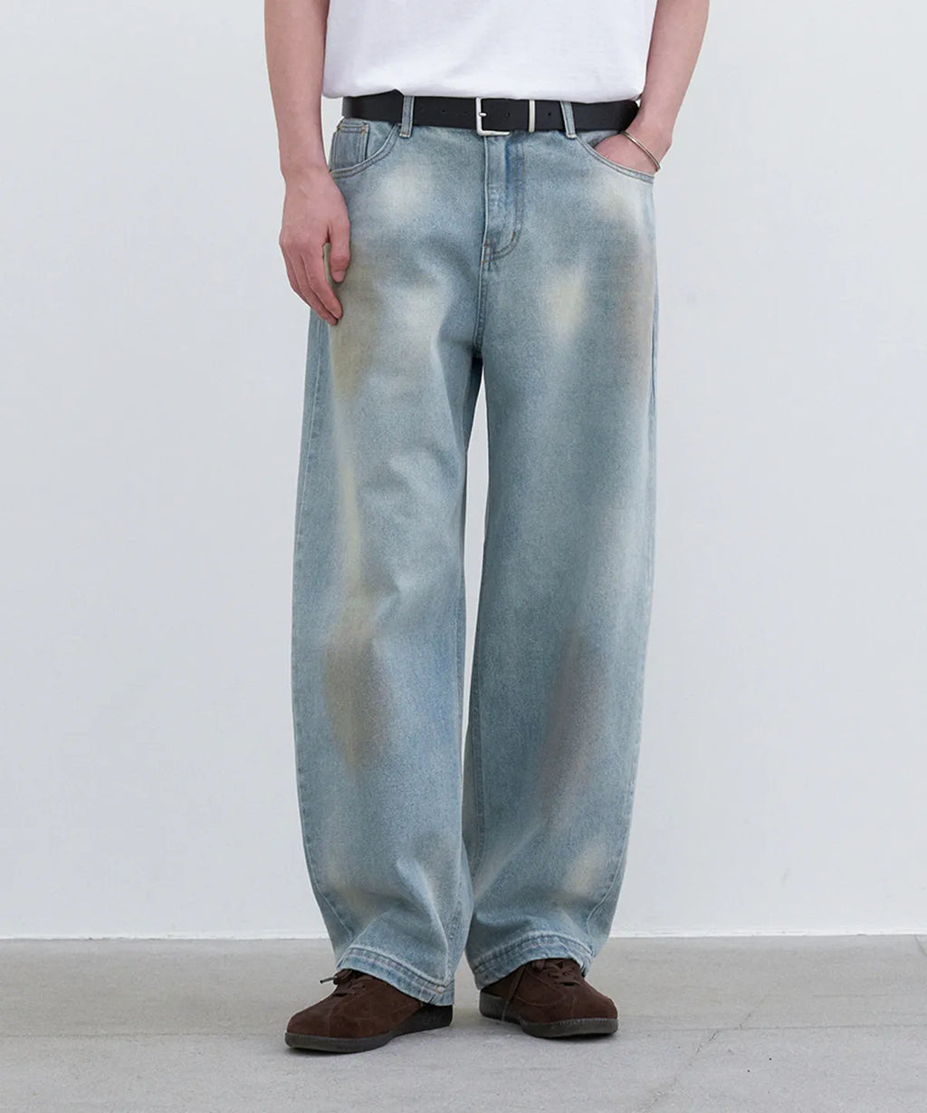 Everyday Curved Denim Pants [Damage Blue]
