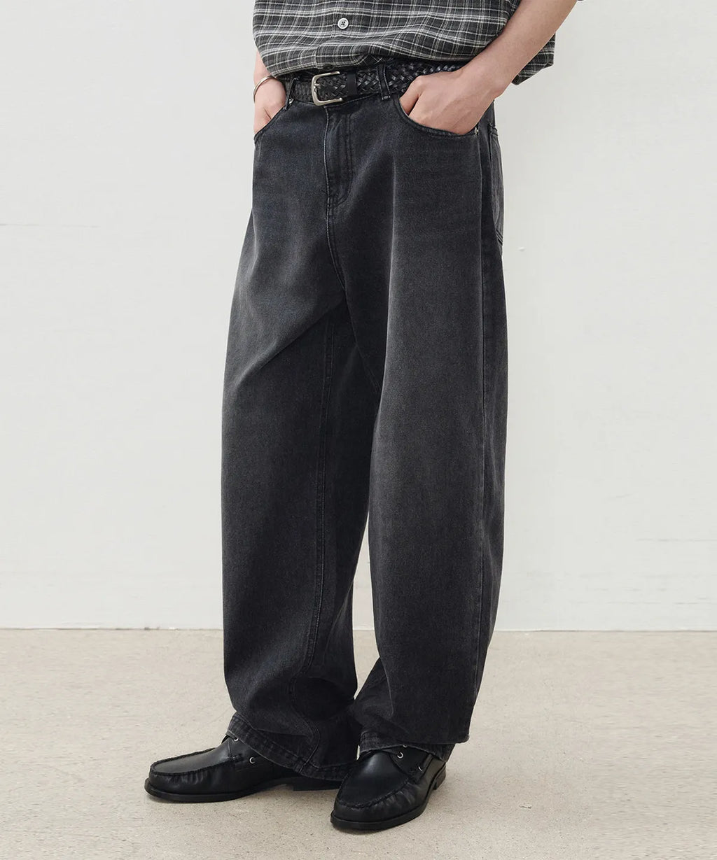 Everyday Curved Denim Pants [Mid Black]
