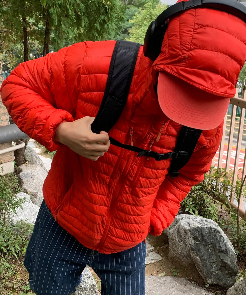 Essential Hooded Lightweight Insulated Jacket [Brick Red]