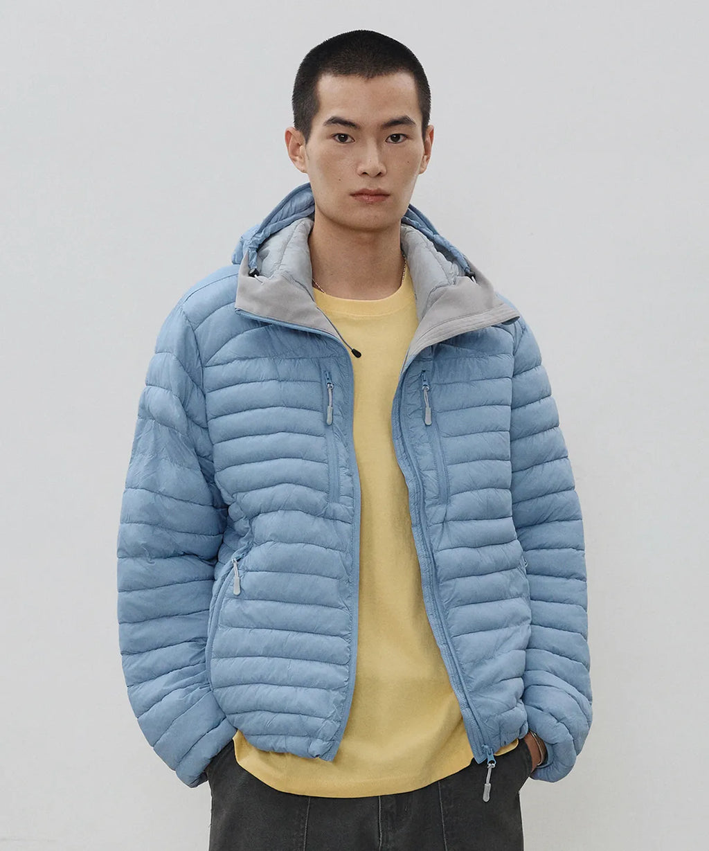 Essential Hooded Lightweight Insulated Jacket [Cloud Blue]