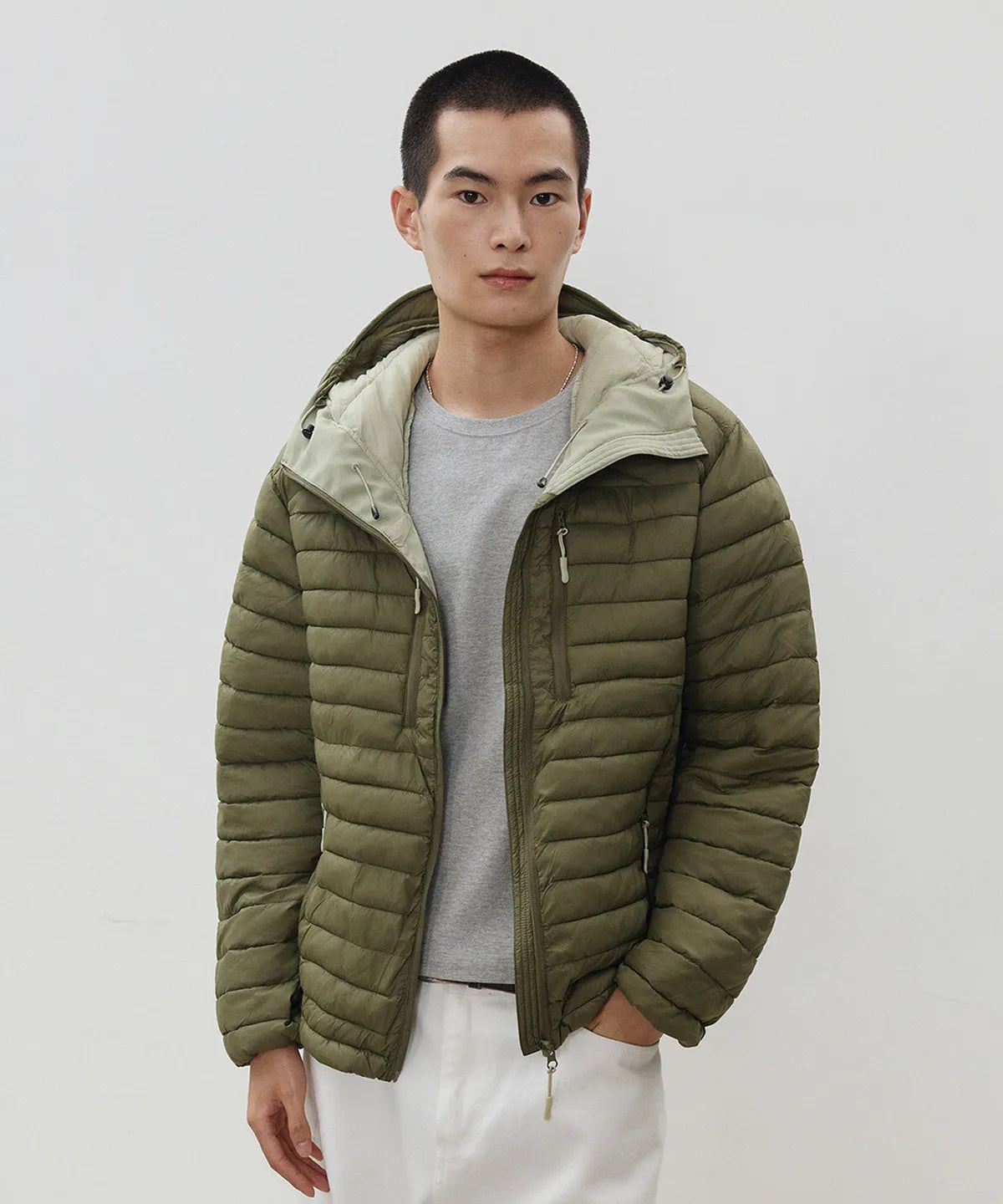 Essential Hooded Lightweight Insulated Jacket [Khaki]