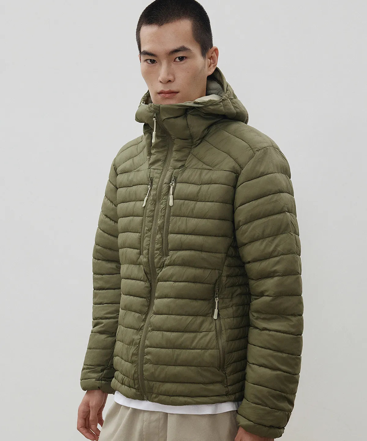 Essential Hooded Lightweight Insulated Jacket [Khaki]