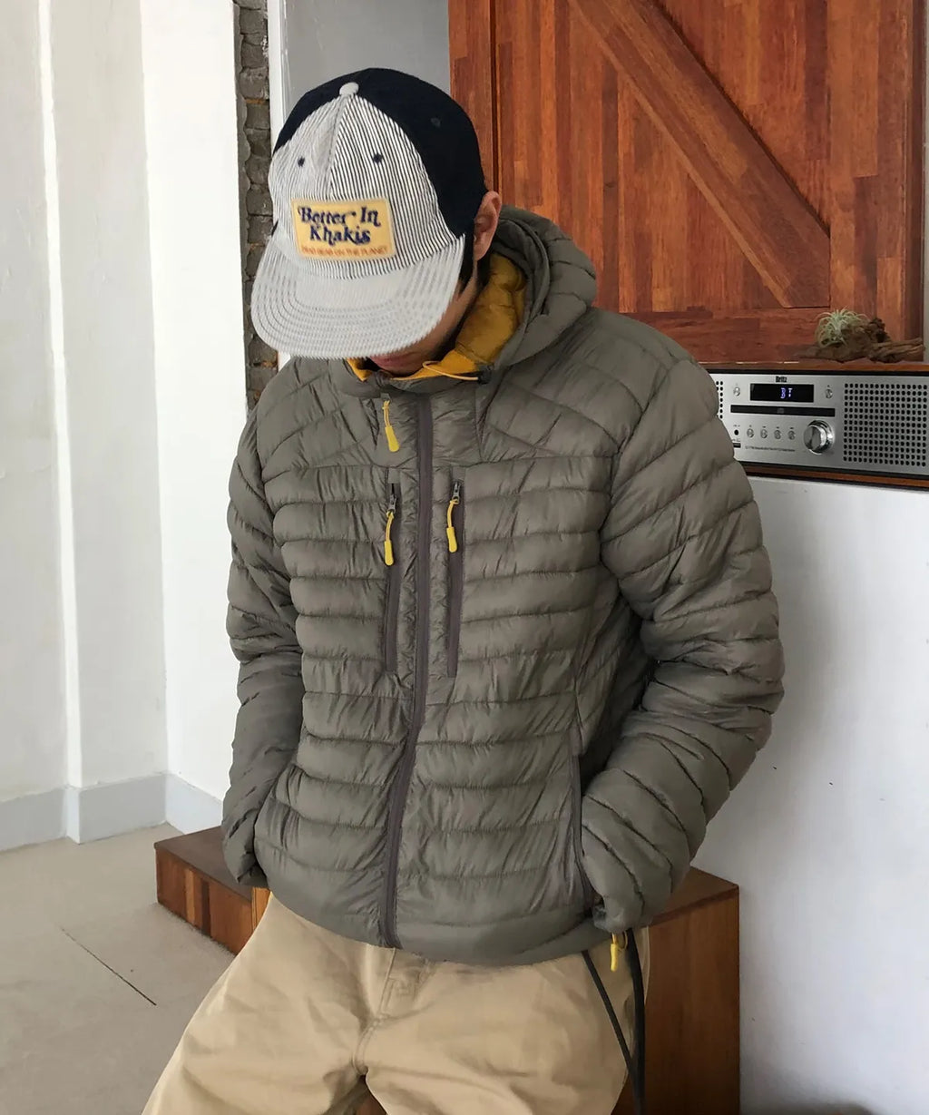 Essential Hooded Lightweight Insulated Jacket [Grayish Khaki]