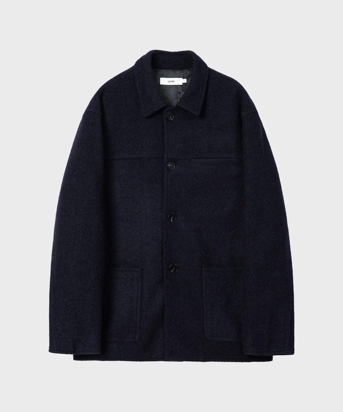 Wool Blend Boucle Half Coat [Navy]