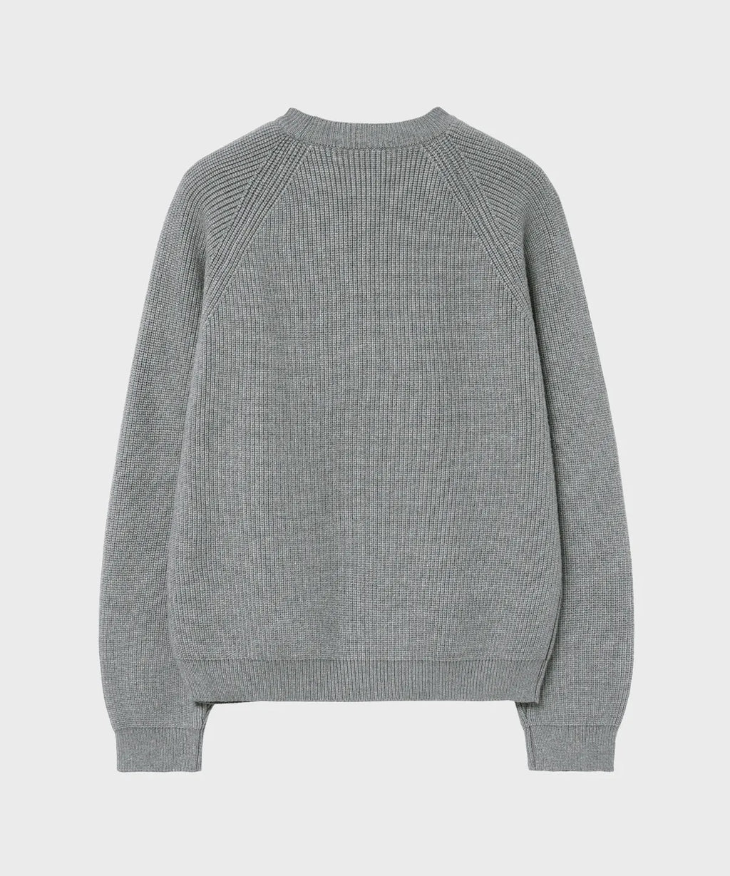 Essential Muscle Fit Raglan Crop Knit [Gray]