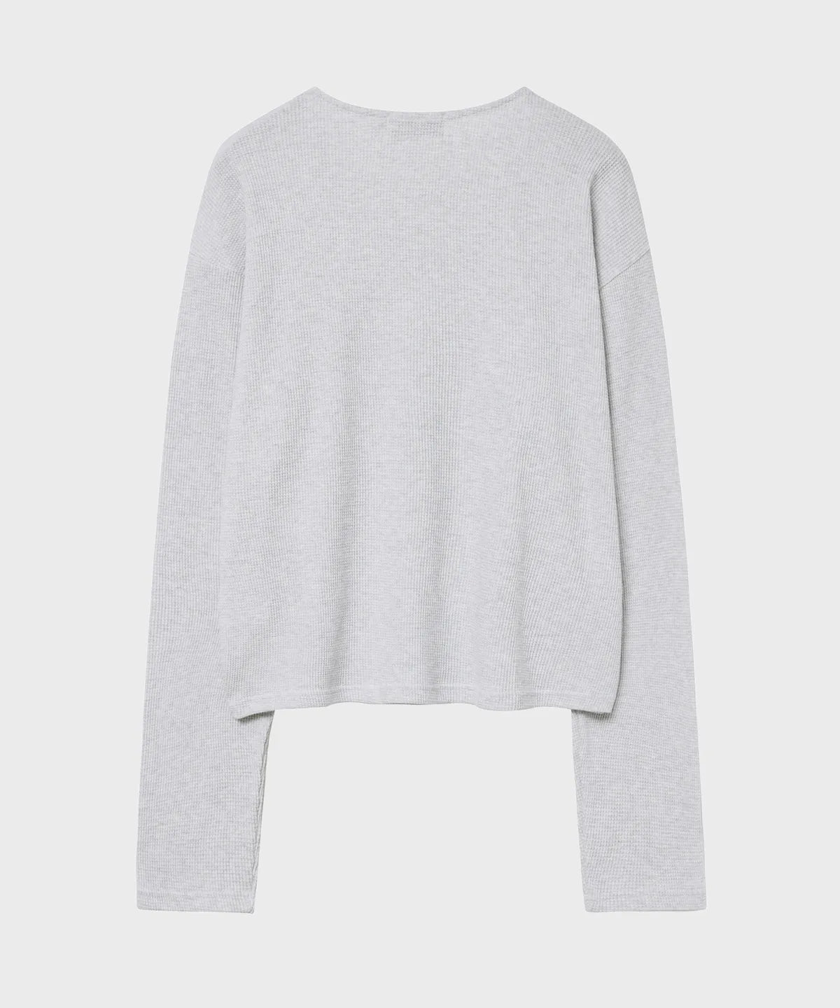 Waffle Crop Long Sleeve T-shirt [White Melange]