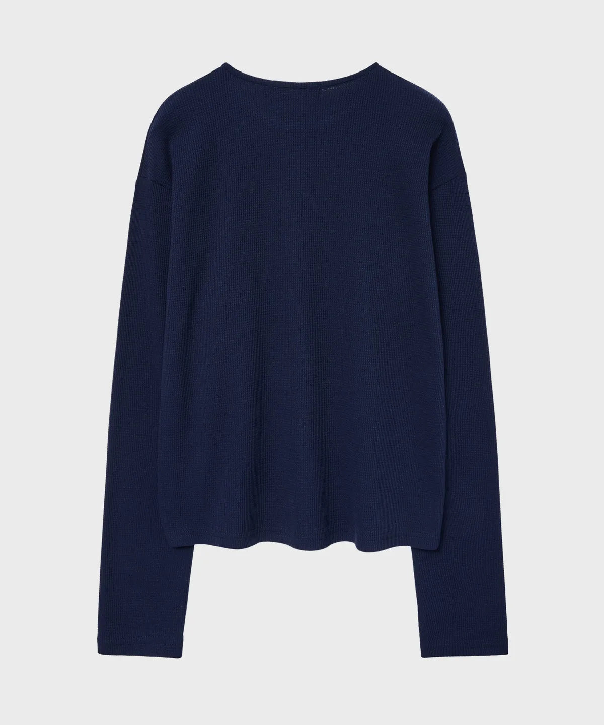 Waffle Crop Long Sleeve T-shirt [Deep Navy]