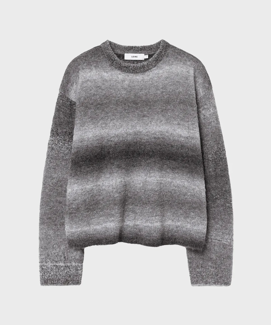 Gradient Crop Oversized Knit [Charcoal]