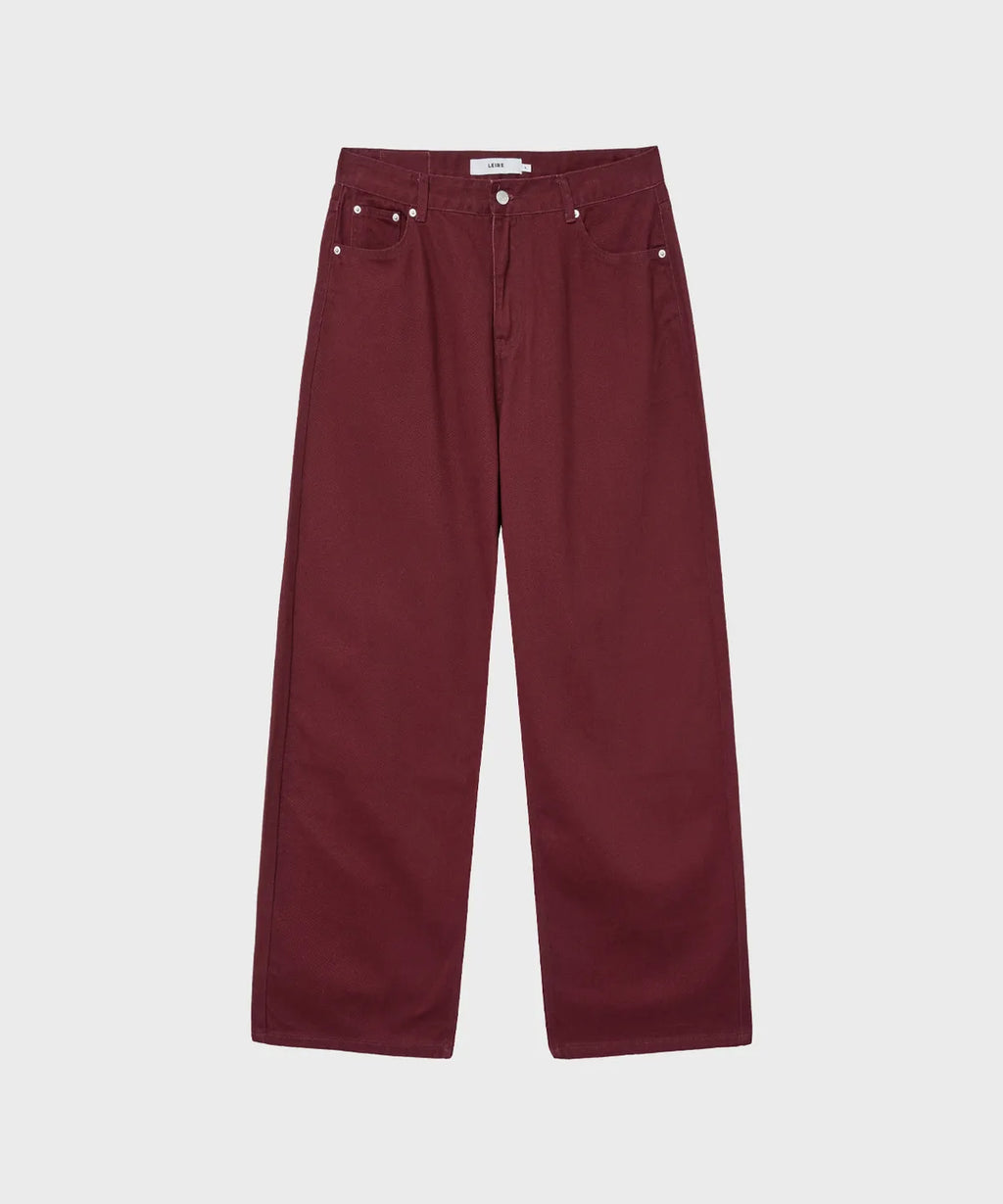 Everyday Curved Denim Pants [Burgundy]