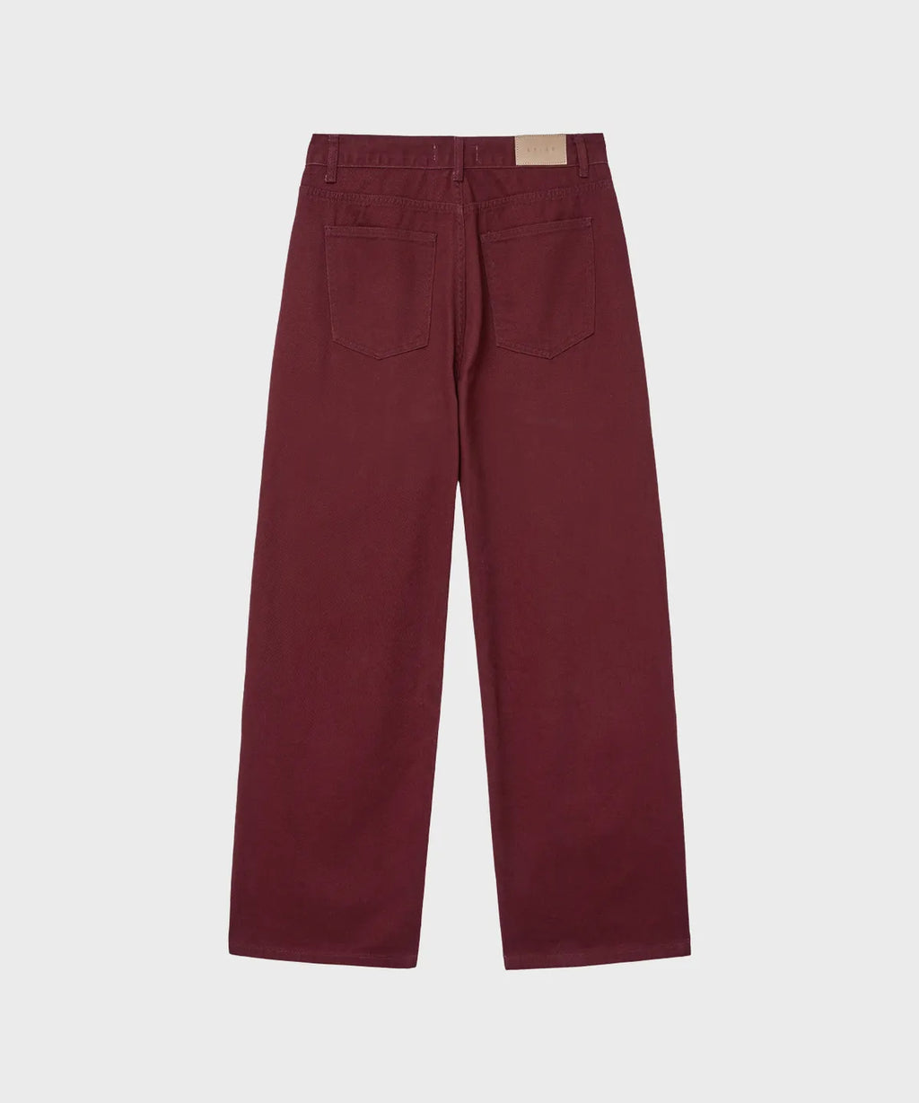 Everyday Curved Denim Pants [Burgundy]