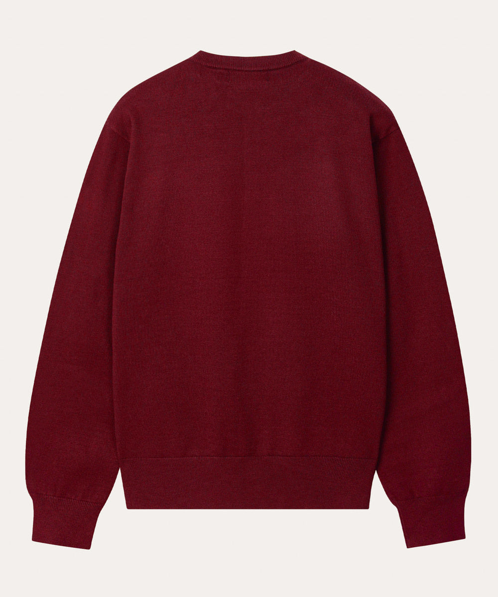 Everyday Round Knit Cardigan [Red]