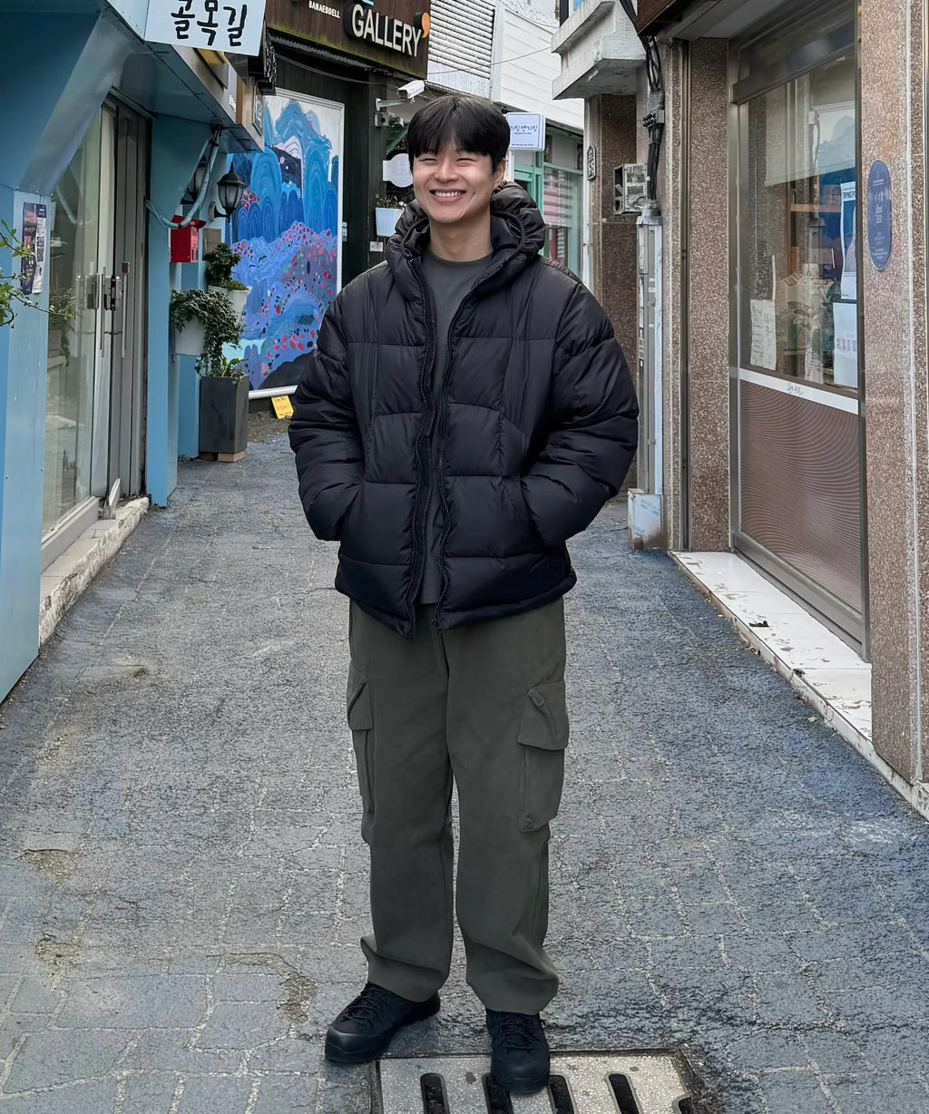 Balaclava Hooded Insulated Puffer Jacket [Black]