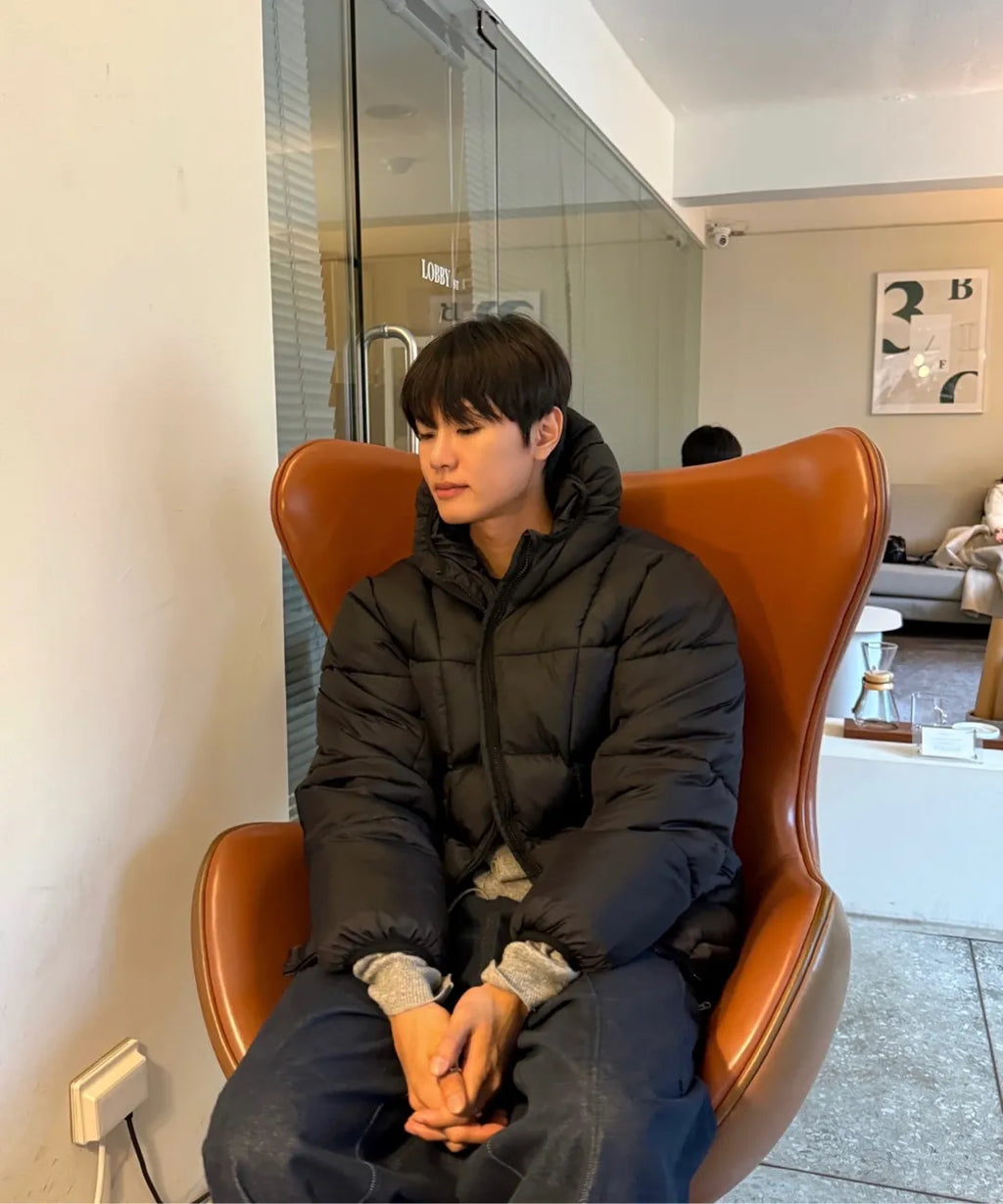 Balaclava Hooded Insulated Puffer Jacket [Black]