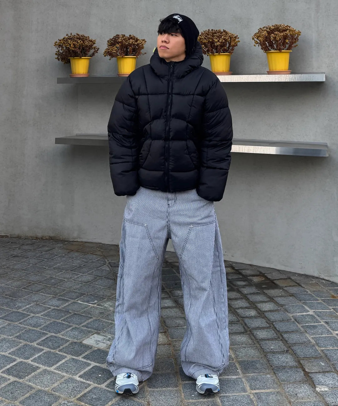 Balaclava Hooded Insulated Puffer Jacket [Black]