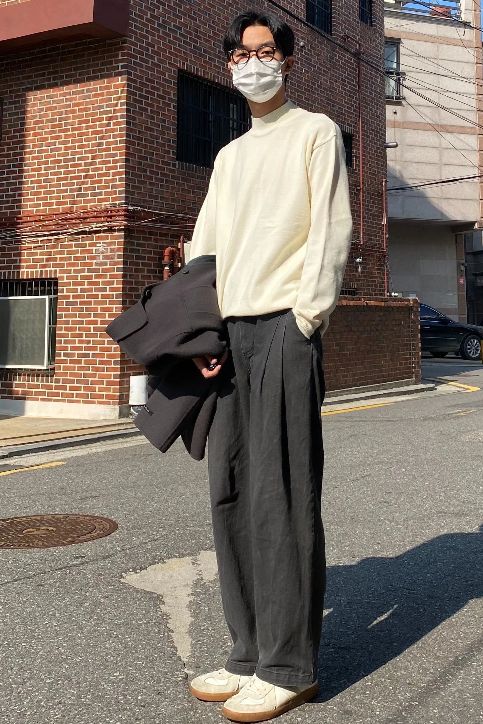 Minimal Wool Half-Neck Knit [Ivory]