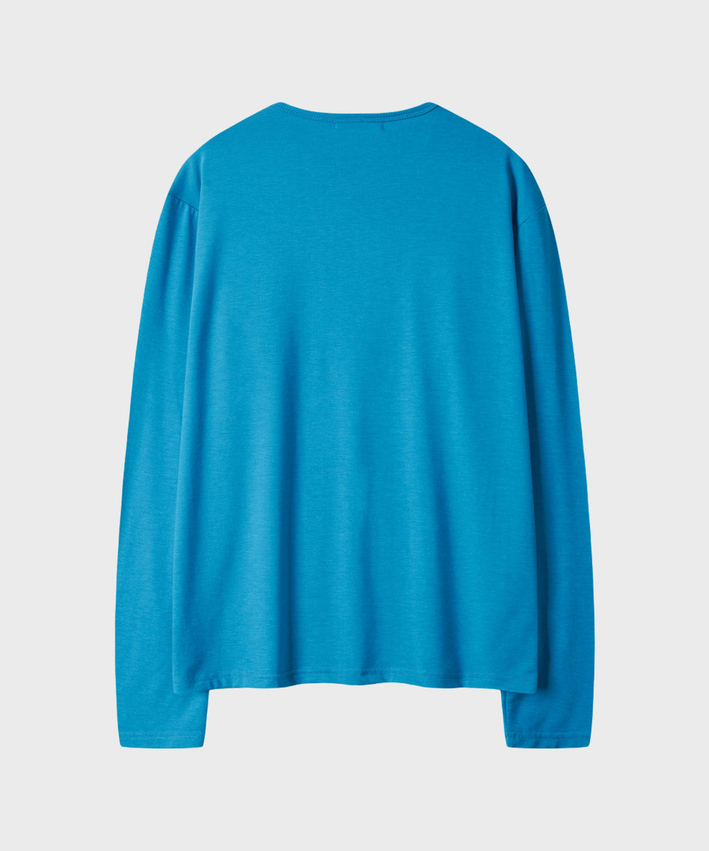 Soft Round Long Sleeve T-Shirt [Aqua Blue]