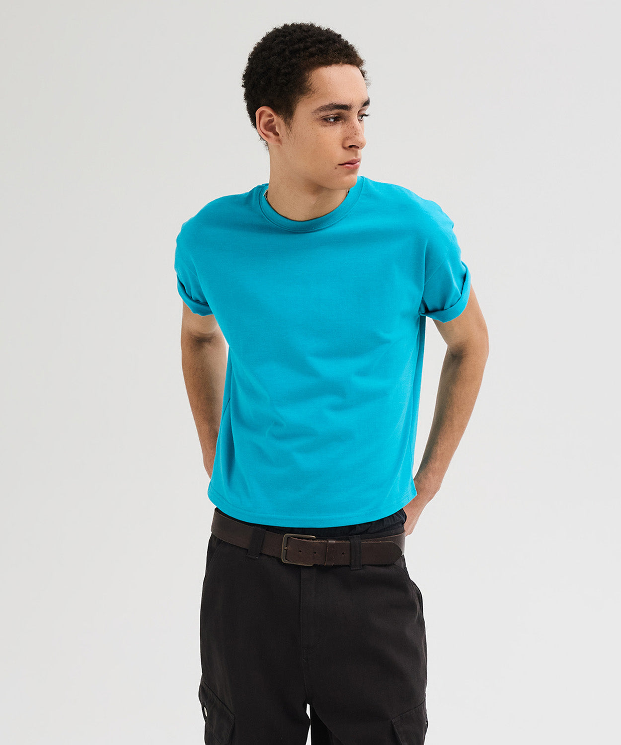 Essential Crop T-Shirt [Aqua Blue]