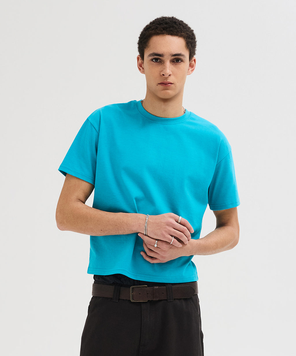 Essential Crop T-Shirt [Aqua Blue]