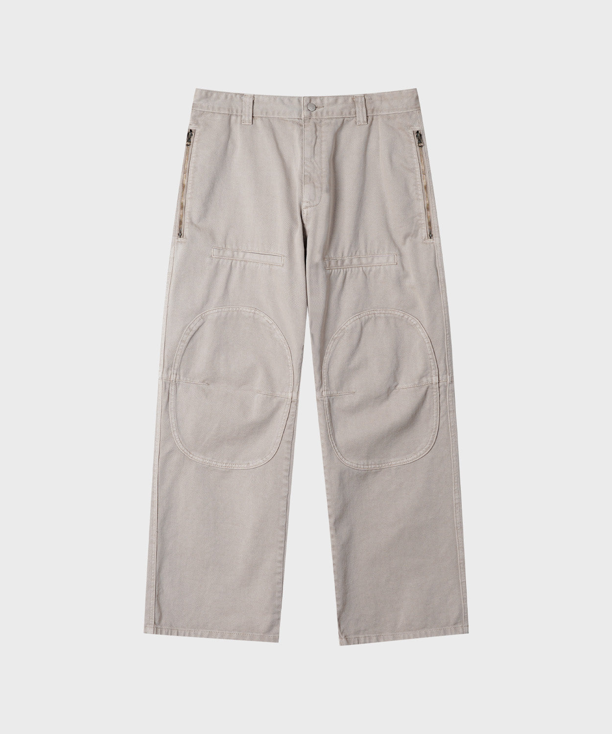 Side Zipper Garment Dyed Cargo Pants [Light Beige]