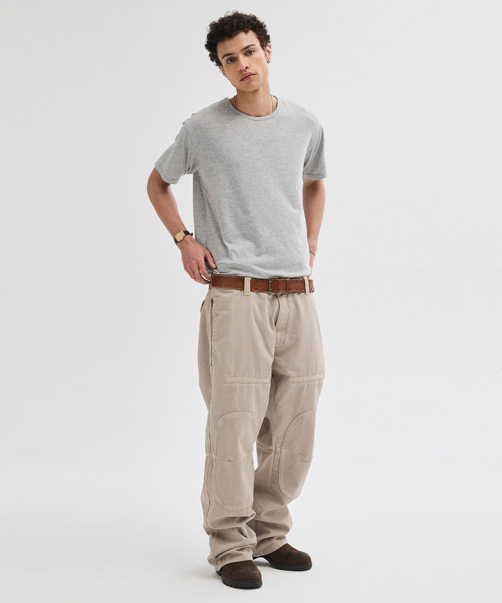 Side Zipper Garment Dyed Cargo Pants [Light Beige]