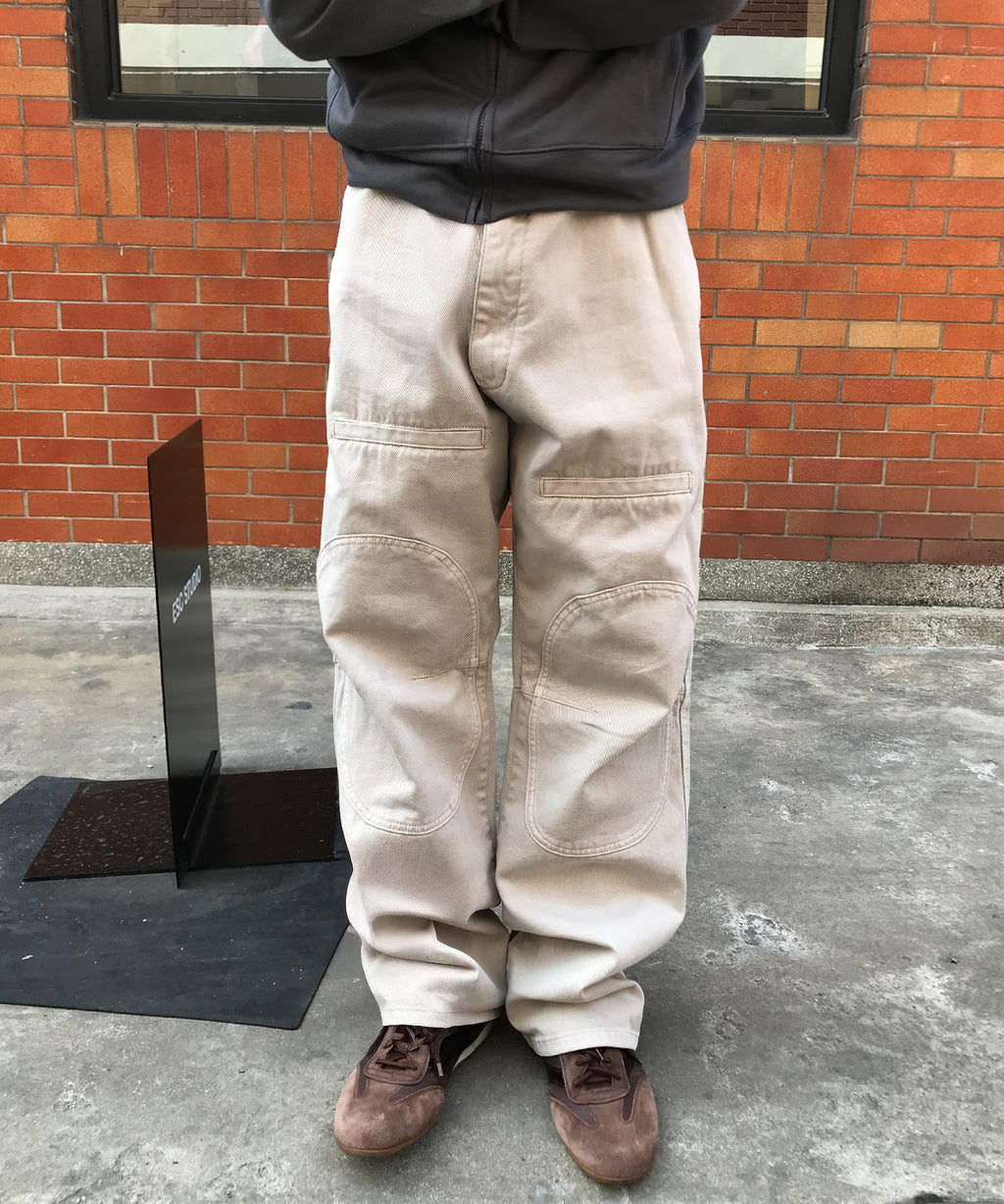 Side Zipper Garment Dyed Cargo Pants [Light Beige]