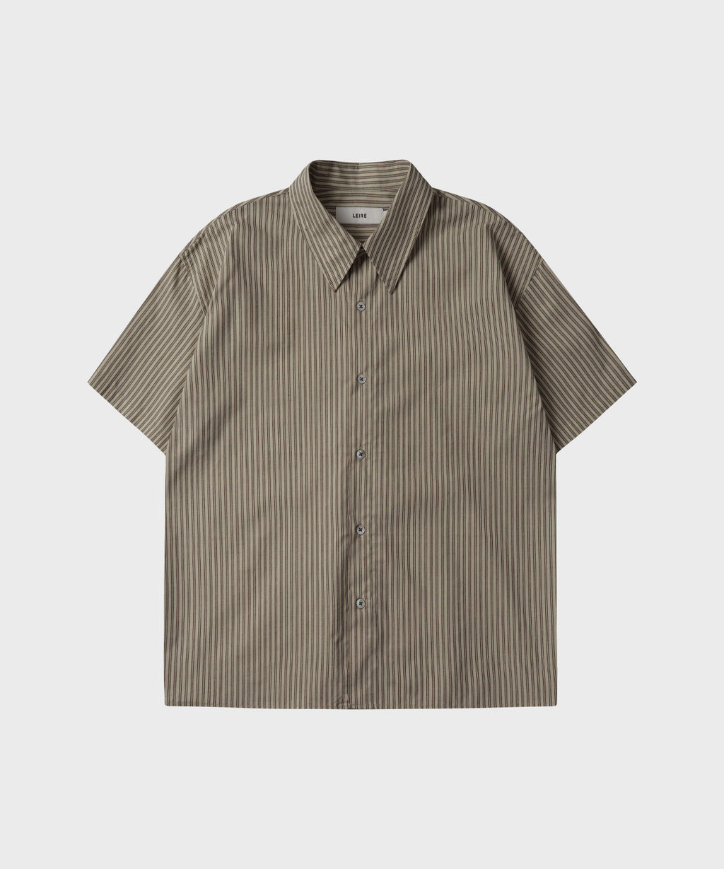 Essential Stripe Short Sleeve Shirt [Beige]