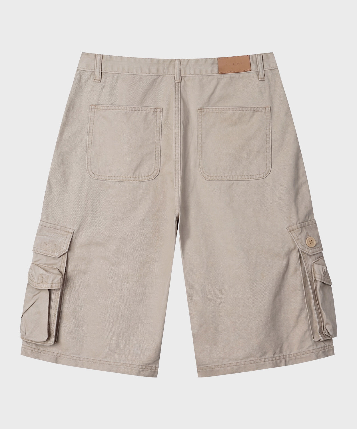 Cargo Pocket Washed Bermuda Shorts [Beige]