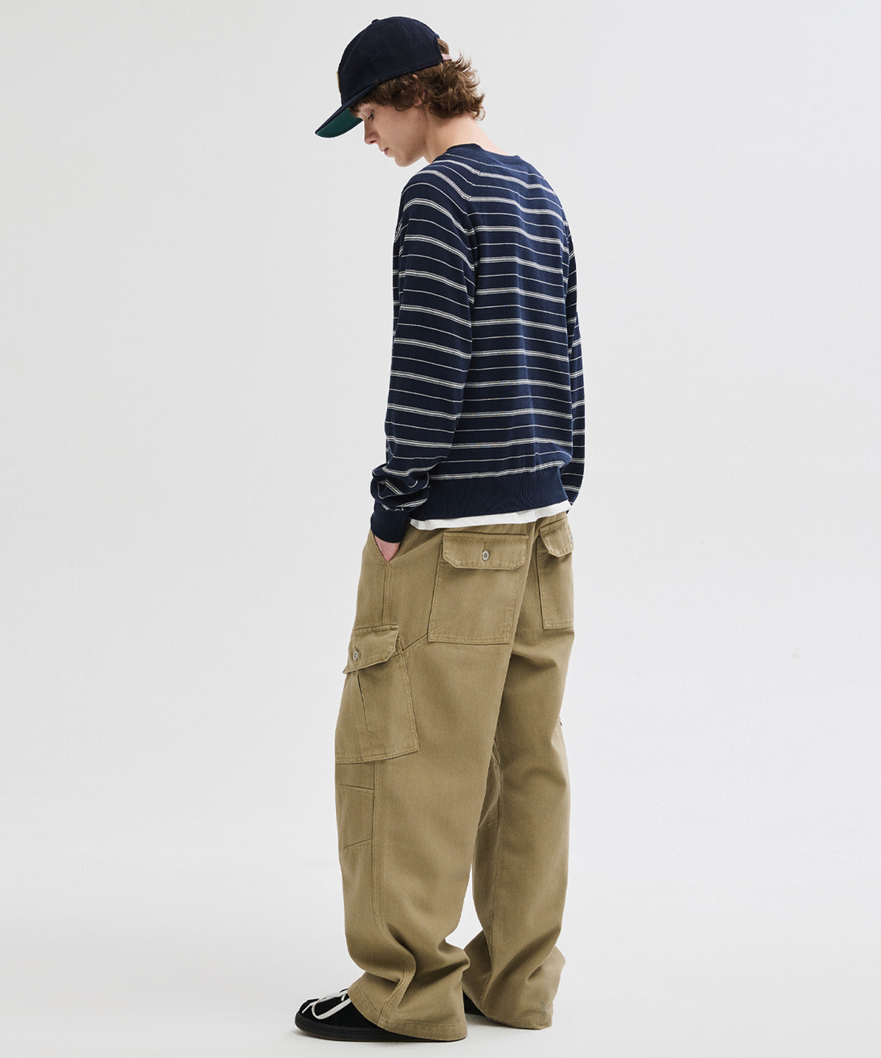 Garment Dyed Curved Cargo Pants [Beige]