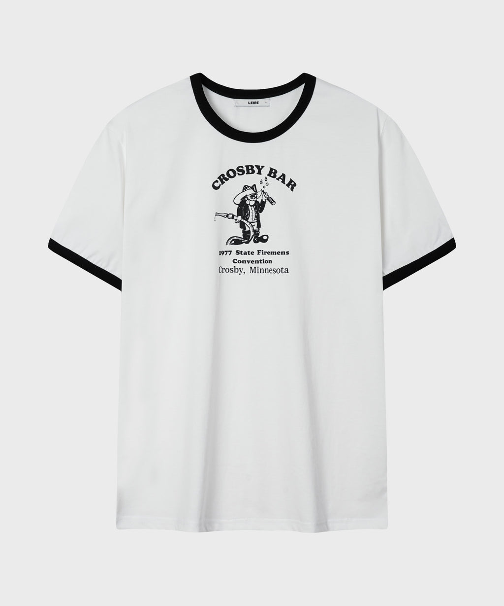 Ringer Point Graphic T-Shirt [Black]