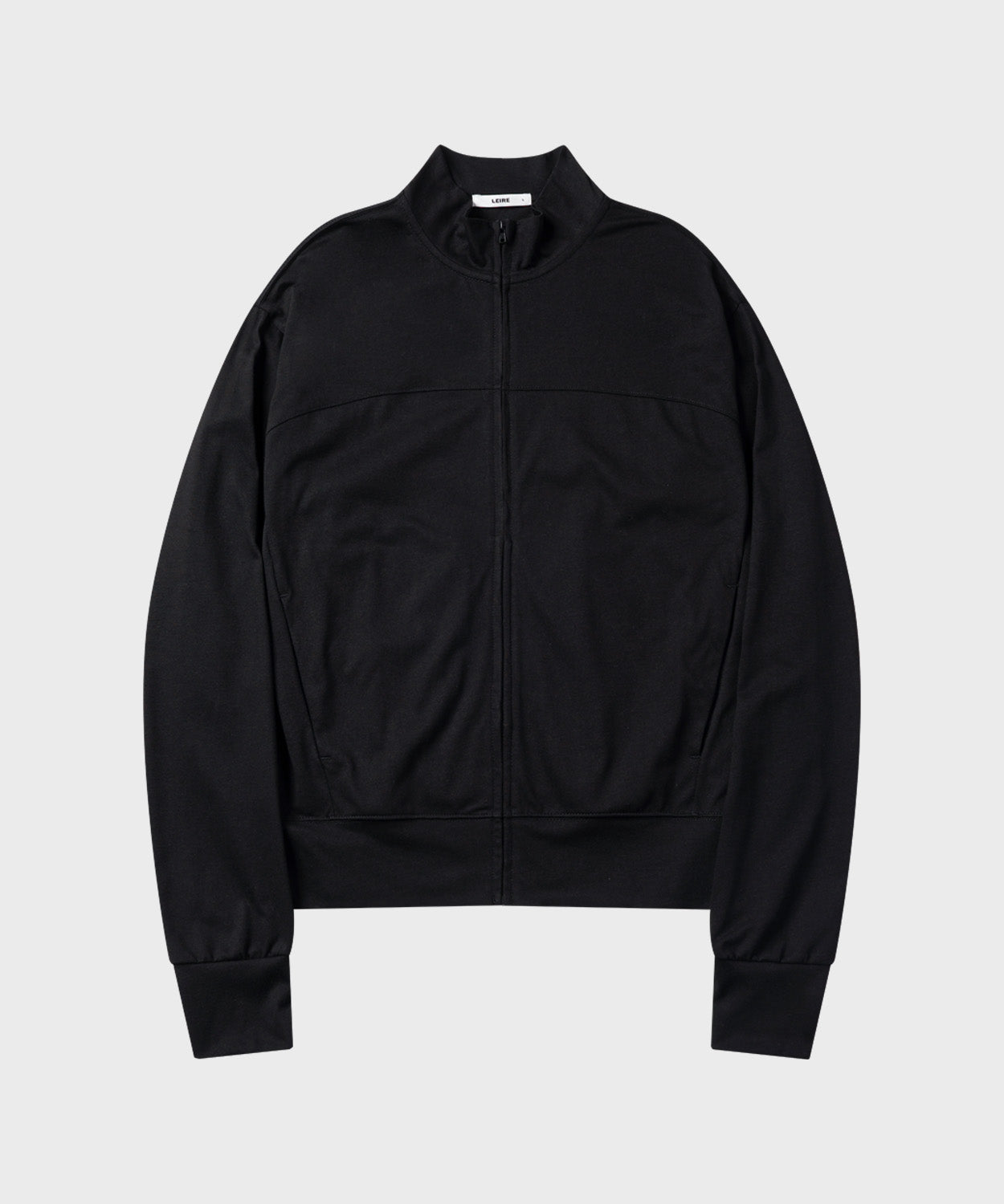 Slim Fit Light Jersey Zip-Up [Black]