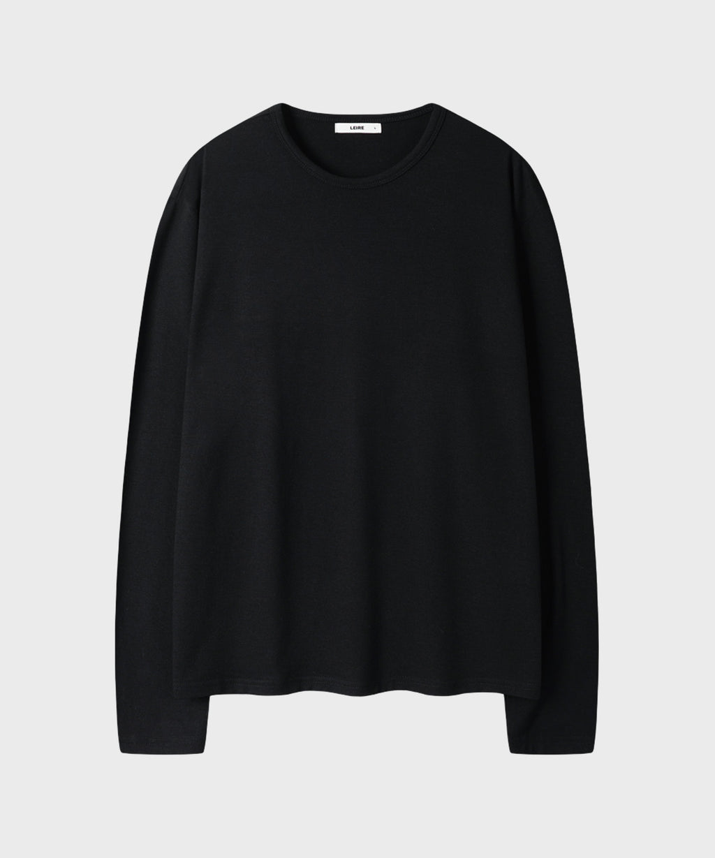 Soft Round Long Sleeve T-Shirt [Black]