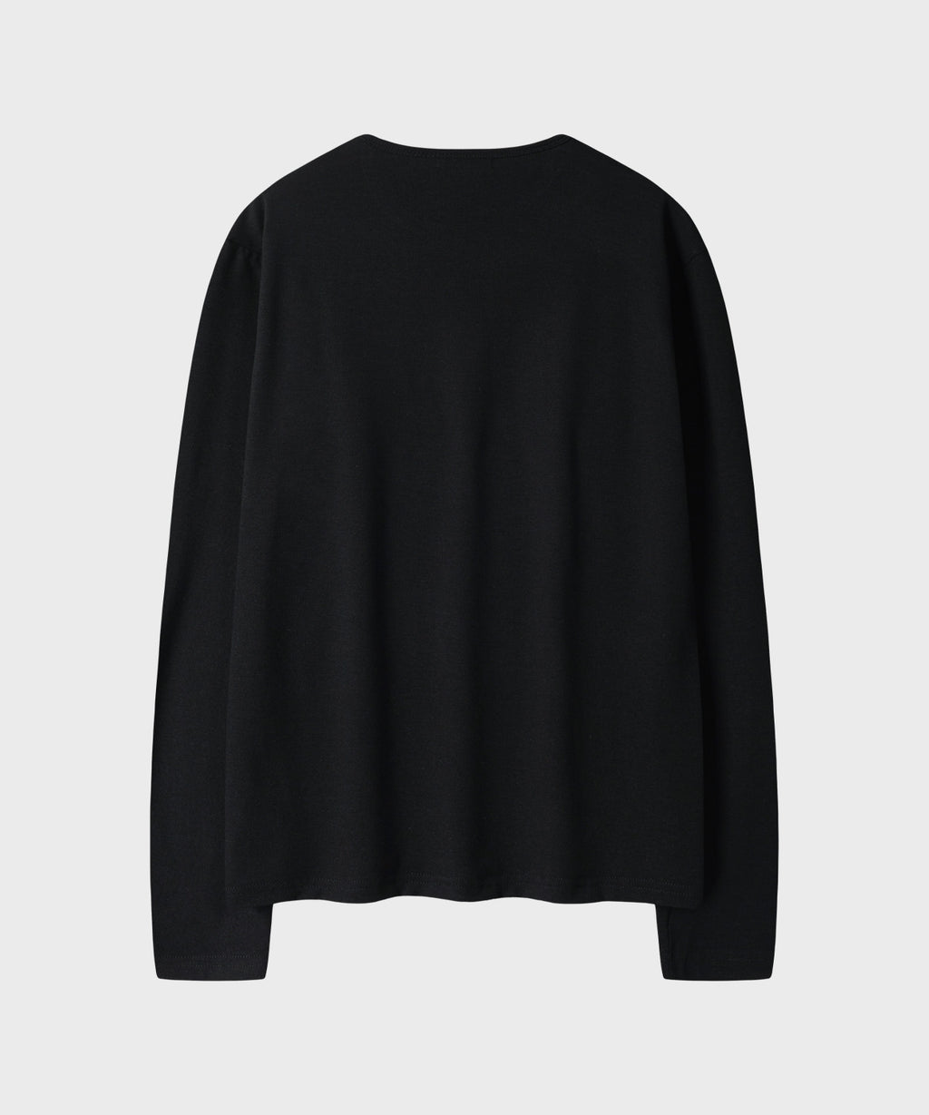 Soft Round Long Sleeve T-Shirt [Black]