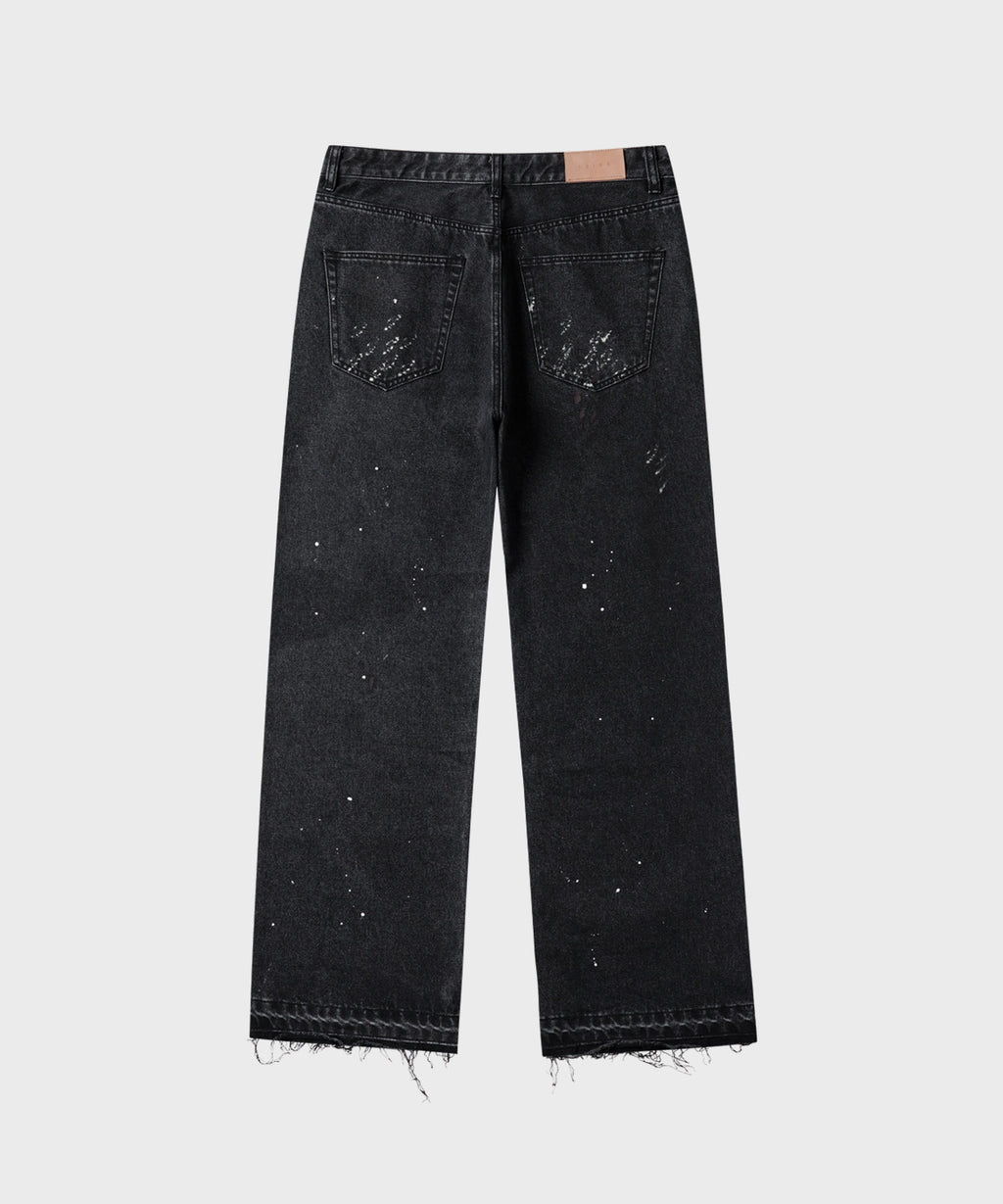 Painted Over Dye Washed Pants [Black]