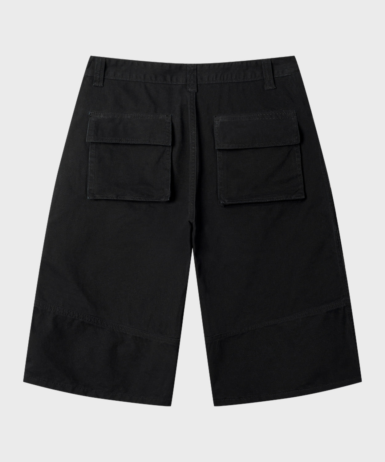 Side Zipper Cargo Bermuda Shorts [Black]