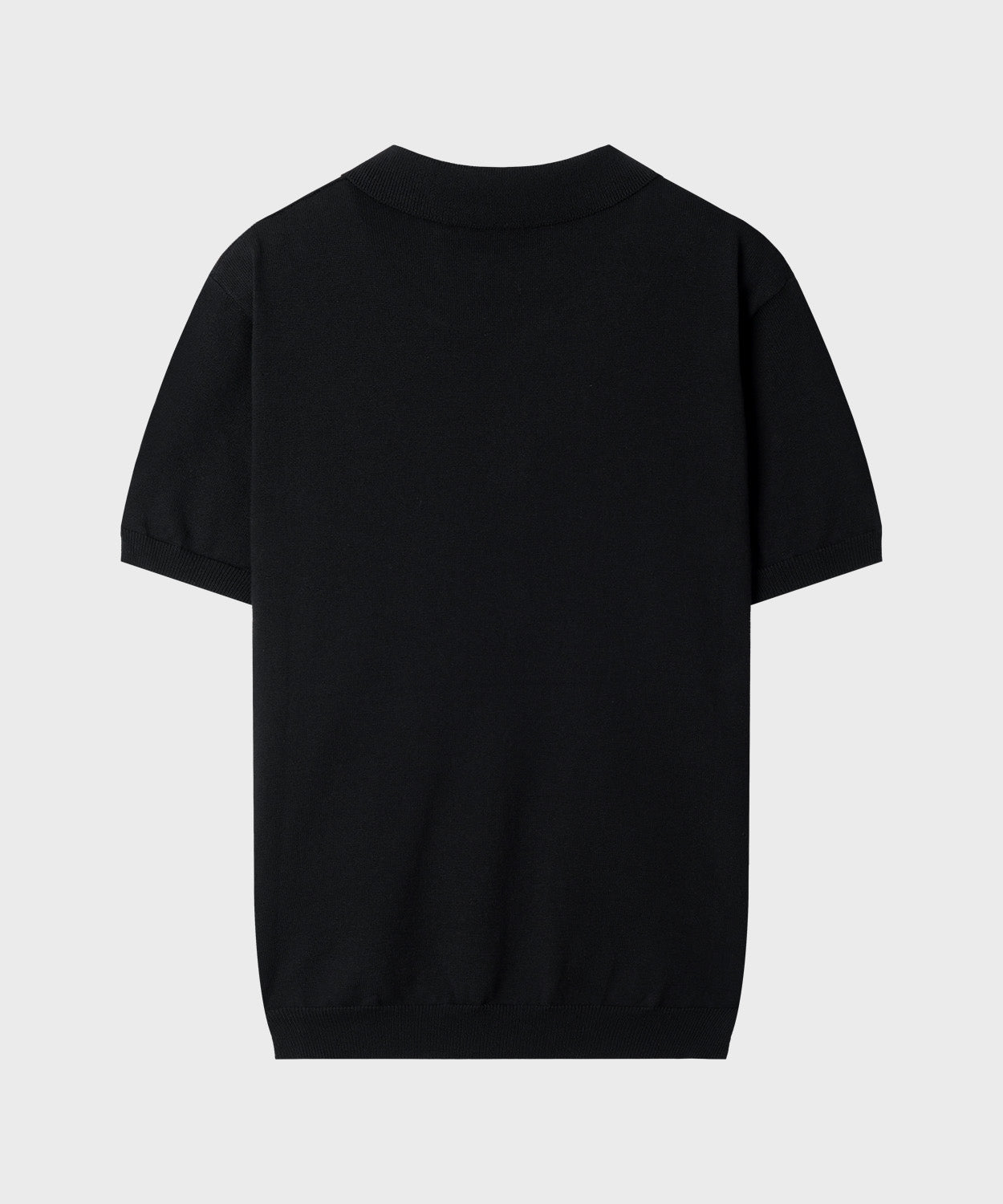 Muscle Fit Collar Short Sleeve Knit [Black]