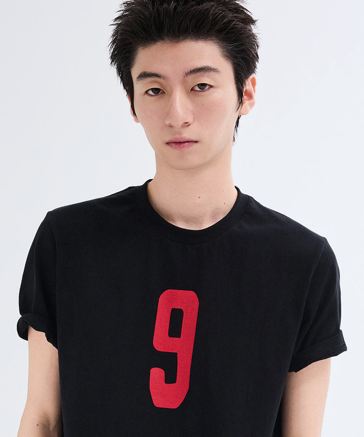 Vintage Number Print T-Shirt [Black]