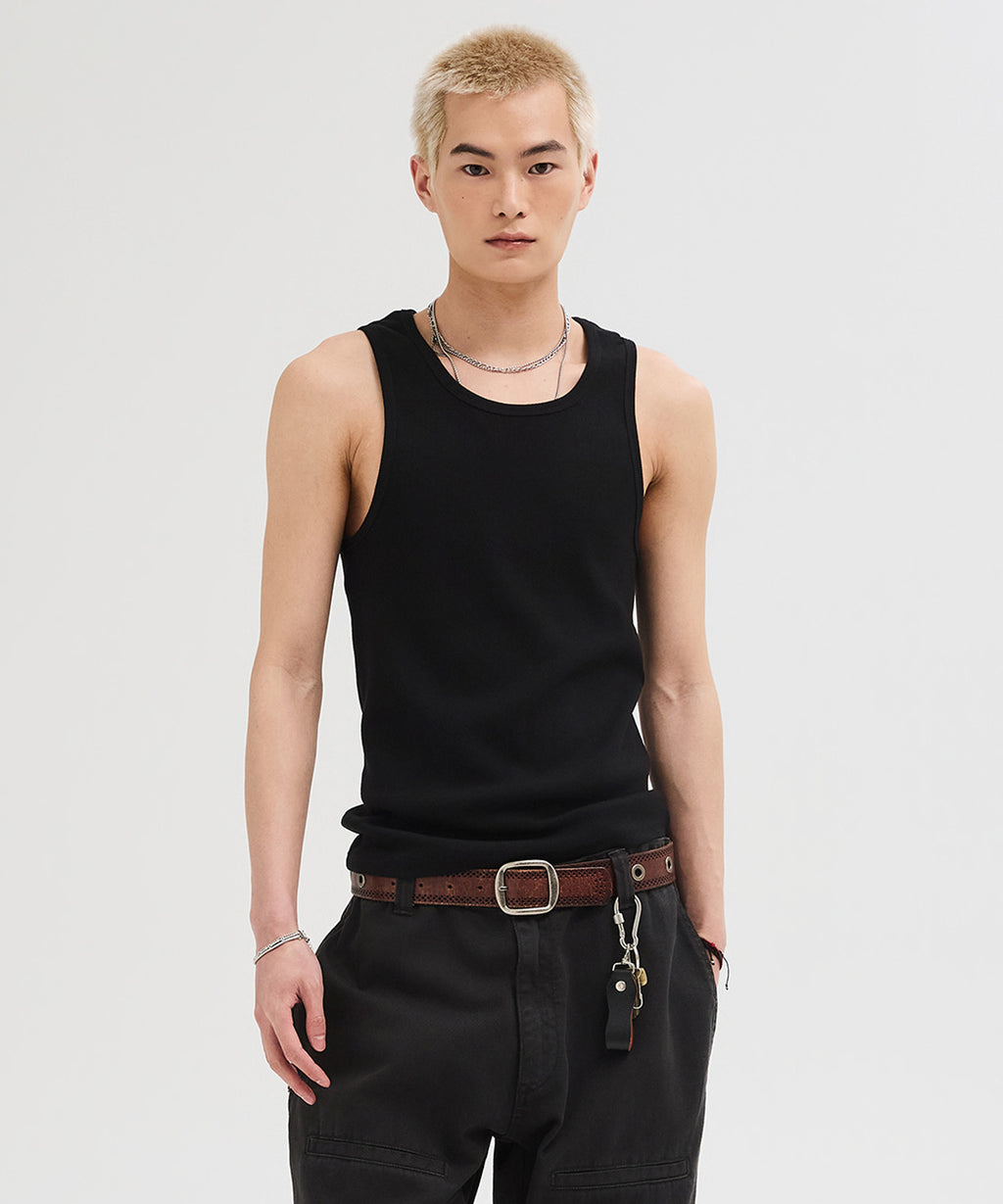 Essential Ribbed Sleeveless [Black]