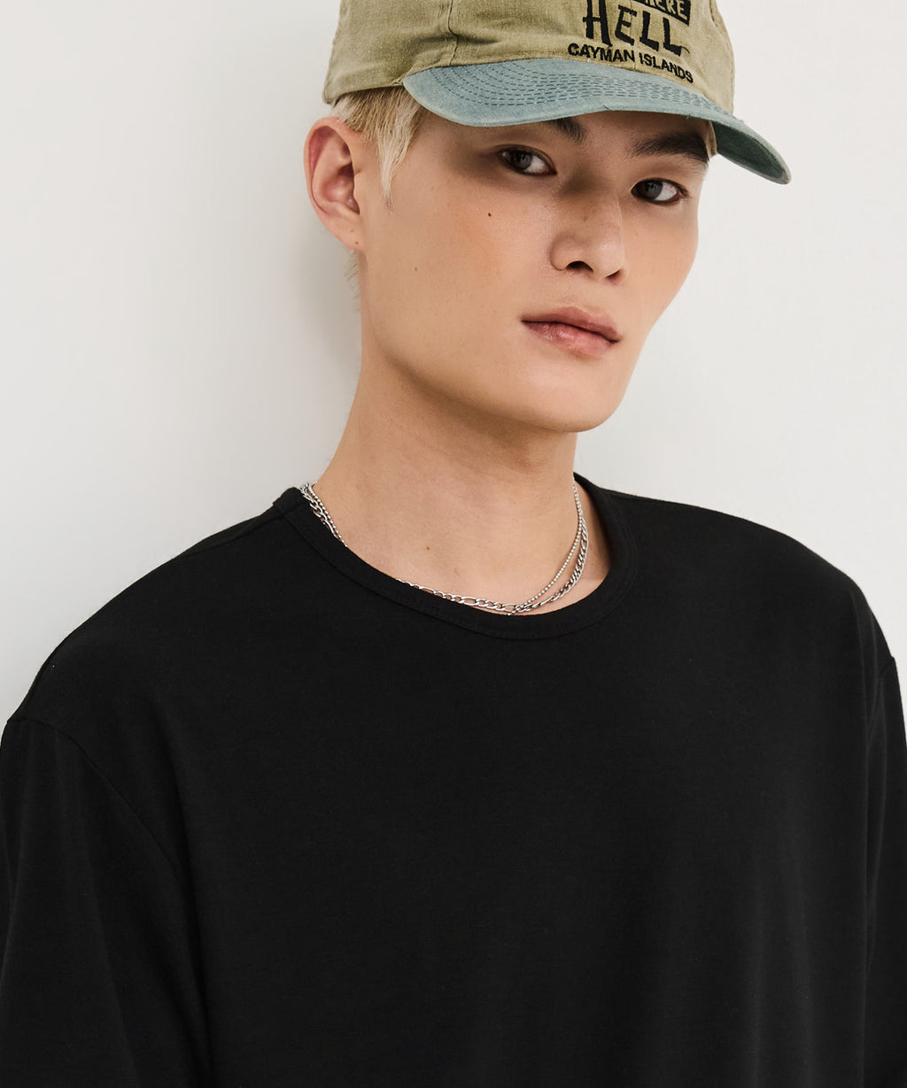 Soft Round Long Sleeve T-Shirt [Black]