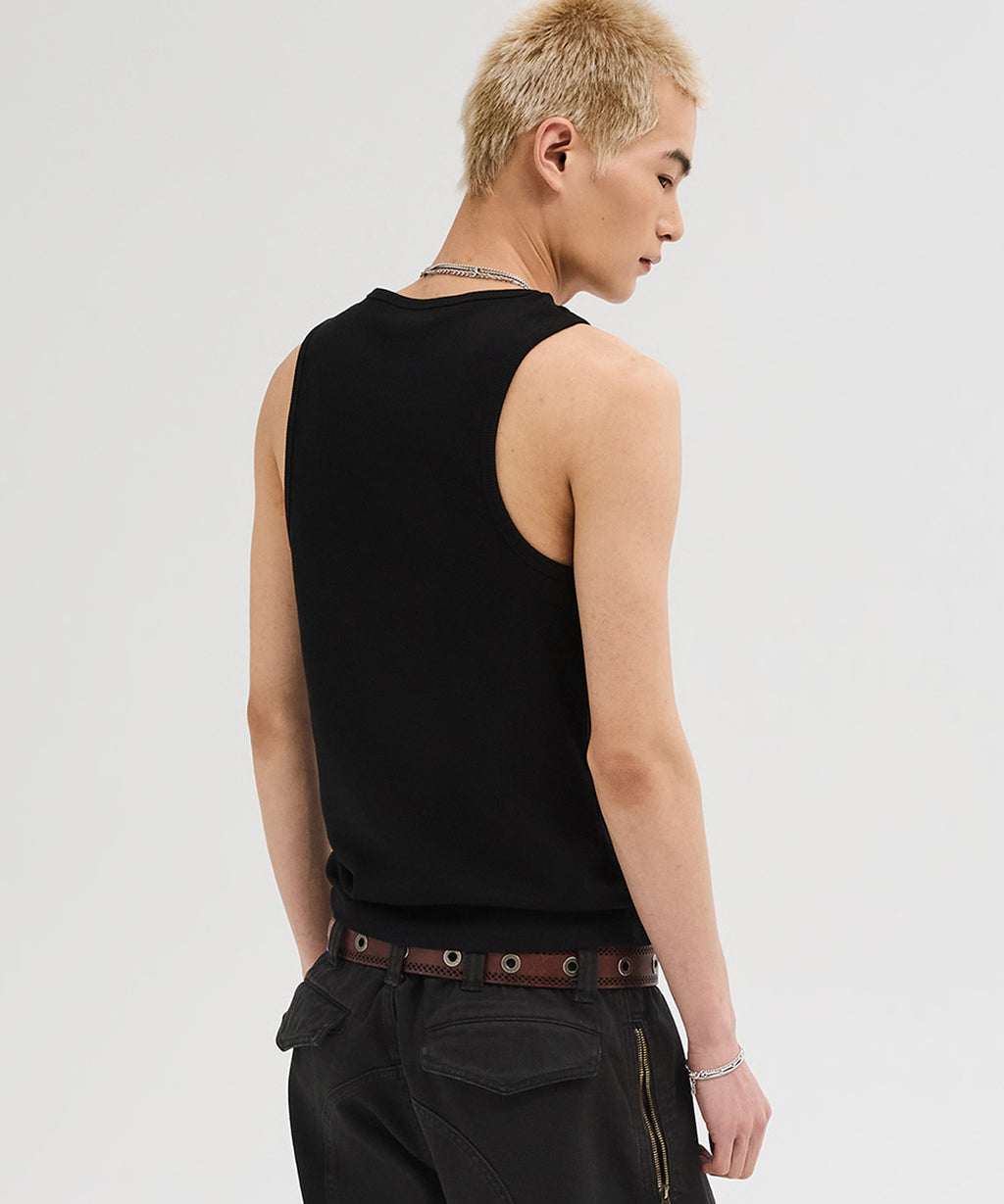 Essential Ribbed Sleeveless [Black]