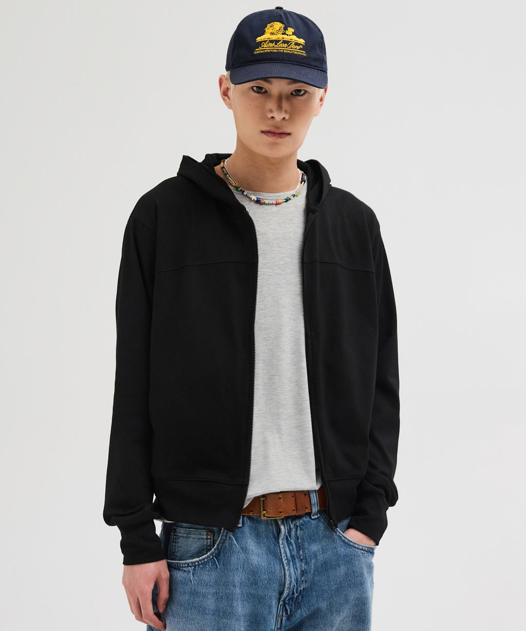 Slim Fit Hoodie Zip-Up [Black]