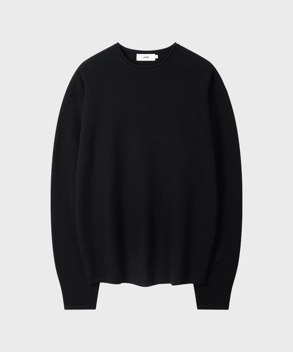 Cut-Off Texture Knit [Black]