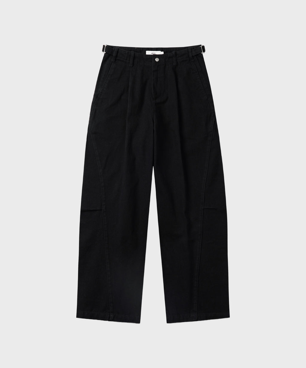 Curved Bijou Washed Pants [Black]