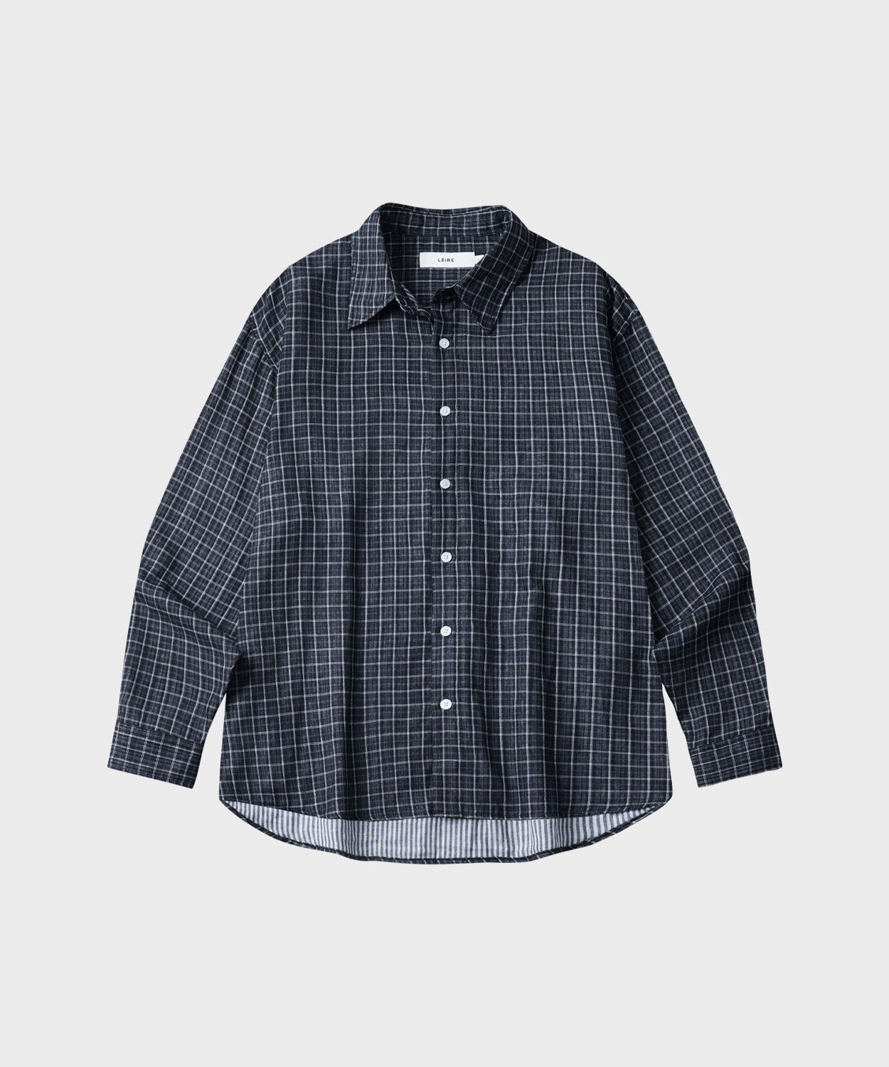 Double Layer Check Shirt [Black]