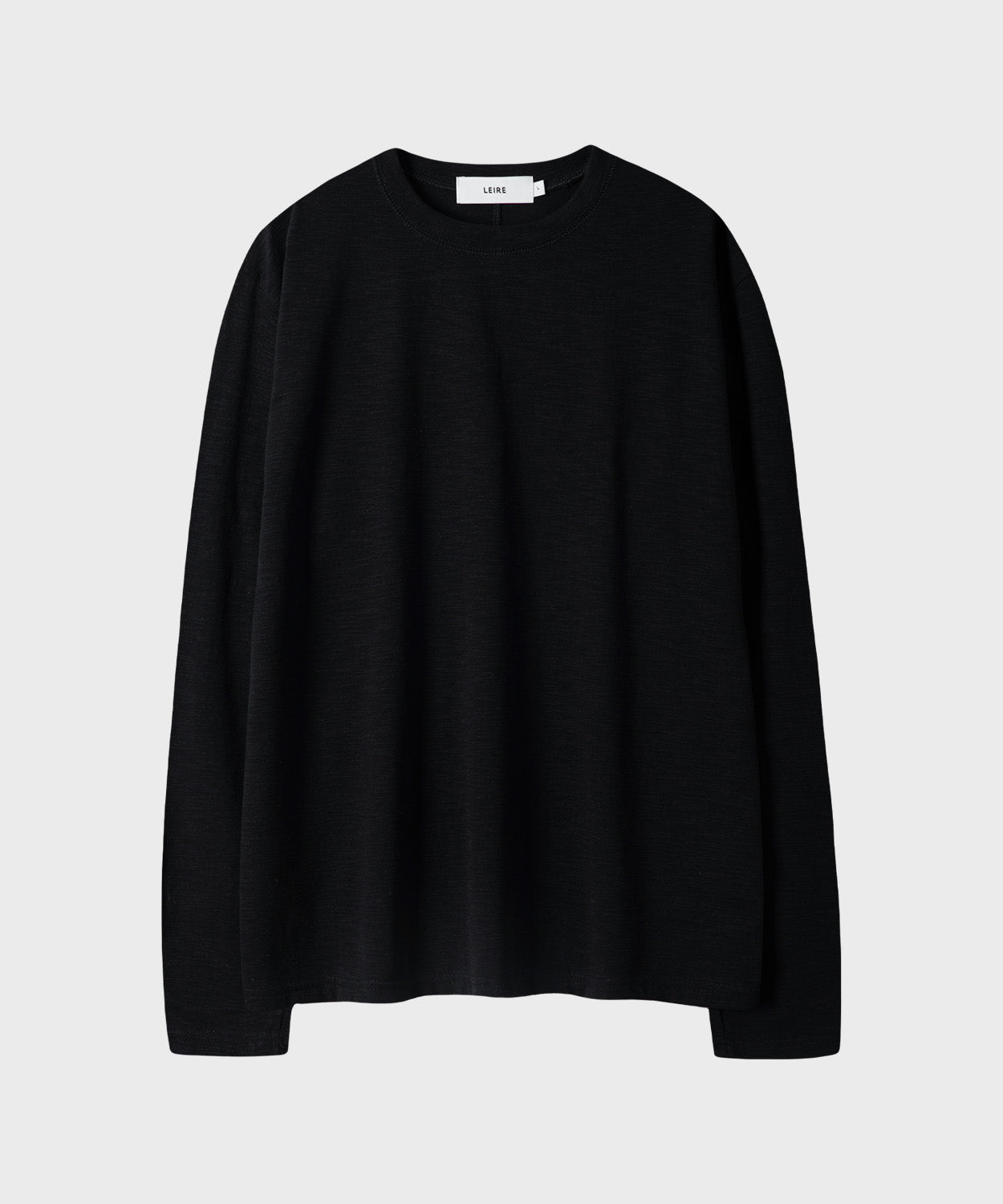 Slub Back Line Long Sleeve T-Shirt [Black]