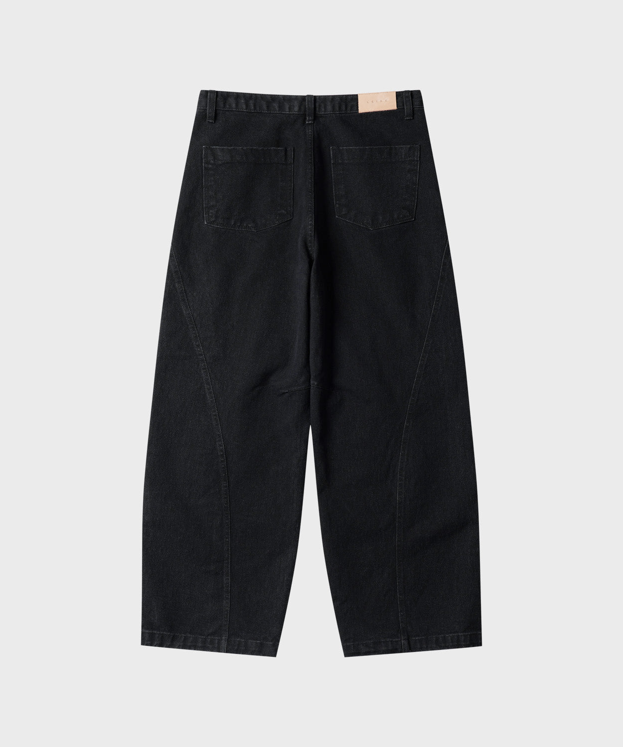 Curved Line Washed Pants [Black]