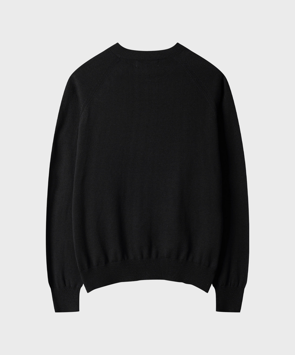 Diagonal Henley Neck Crop Knit [Black]